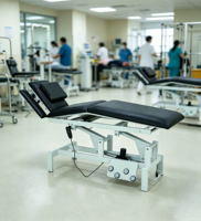 Table de traitement électrique à 2 moteurs de qualité médicale avec commande double côté, hauteur réglable, table chiropratique