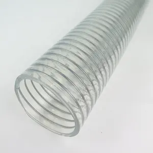 पीवीसी तार स्टील सर्पिल 2 इंच पारदर्शी स्टील तार सक्शन पानी की नली
