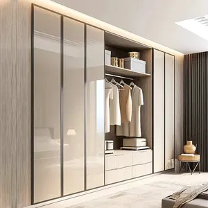 Modern ahşap modüler yatak odası mobilyası özel tasarım dolap dolapları