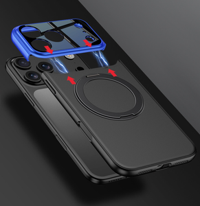 เคสสีส้มสำหรับ iPhone 17 PRO MAX พร้อมขาตั้งหมุนได้เคส PC iPhone 17 Pro เคสโทรศัพท์ชาร์จแบบแม่เหล็กไร้สาย - Product Image 2