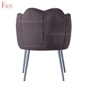 American popolare fiore sedia da pranzo con gambe in acciaio argento <span class=keywords><strong>antracite</strong></span> velluto carbone per ristorante - Product Image 5