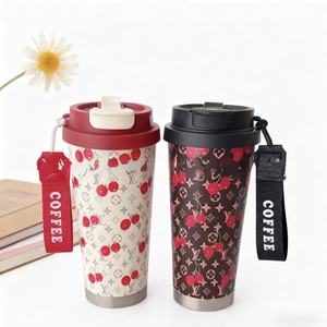 Botella de Agua Aislada Ecológica de Acero Inoxidable 316, Vaso de Gran Capacidad con Pajita, Taza de Café Portátil para Viajes en Auto para Mujeres, 12-24 - Product Image 3