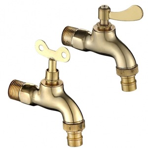 <b>Copper</b> Wall Mount Faucet 4 Point Key Lock Indoor Outdoor Sink <b>Washer</b> Car Wash Tap Easy Installation - Product Image 4