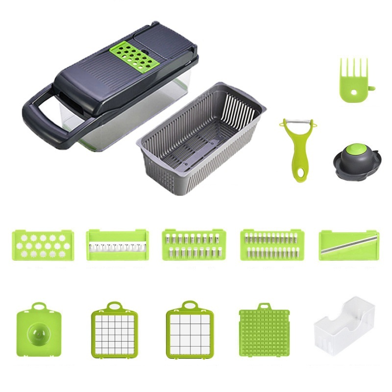 Ensemble vert de 16 pièces (3 couteaux + 5 couteaux)