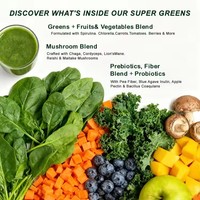 Super Greens Poeder 50 Soorten Superfoods Dagelijkse Groenten- en Fruitdrank Vezel Supplementen met Probiotica