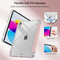 Étui de protection pour tablette avec coque arrière transparente multi-angles, antichoc, Smart Folio pour iPad A16 11e génération 11 pouces 2025 iPad 10e génération 10,9 pouces