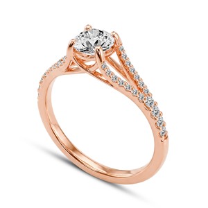 Premium Quality Rose Gold Lab Grown Diamond <b>Ring</b> for Women with Soft Vintage Inspired Style Available in 10KT 14KT 18KT Gold - Product Image 2