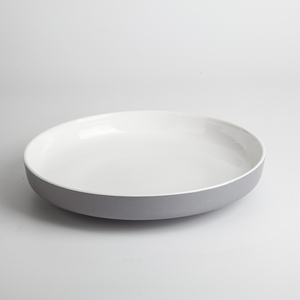 Nordic Grey Bottom White Round Ceramic Restaurant Dinner Plate Porcellana <span class=keywords><strong>Ristorante</strong></span> <span class=keywords><strong>Bianchi</strong></span> Gourmet in Porcellana - Product Image 3
