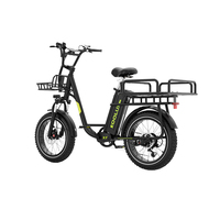 Vélo cargo électrique pour la livraison du dernier kilomètre, 250W, 48V25Ah, batterie lithium sans balais, longue portée 120km, moyeu arrière en acier, double suspension