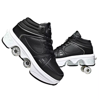 Chaussures à roulettes lumineuses à double mode, unisexe, avec roues cachées, résistantes à l'usure, amortissantes, pour le patinage de loisirs