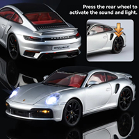 Voiture miniature ZG Porsche Supercar avec son et lumière, jouet de collection en métal à rétrofriction