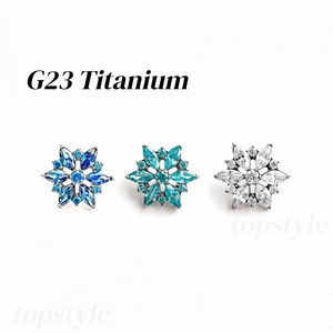 Topstyle Piercing Labret per Bambini in Titanio G23 ASTM F136 a Forma di Fiocco di Neve con Zirconia Cubica 5A, Gioiello per Piercing Orecchio Helix Tragus 16G, Lusso Delicato - Product Image 5