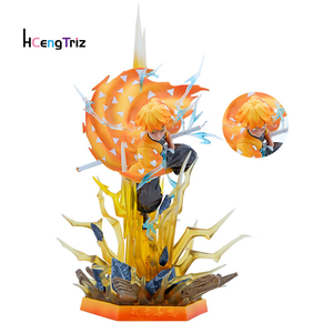Statuetta <span class=keywords><strong>Anime</strong></span> di Agatsuma Zenitsu da Demon Slayer, Scultura a Doppia Testa Luminosa in PVC, Modellino Cartoon da 31cm, Regalo - Product Image 1