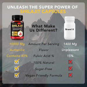 Gélule de Shilajit Pur de l'Himalaya 100% Naturel Biologique Sans OGM Sans Sucre Ajouté Acide Fulvique et Plus de 85 Oligo-éléments pour Hommes et Femmes - Product Image 5