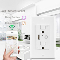 Interrupteur mural USB Keygma Alexa avec application Smart Life haute qualité 15A Max. Interrupteur d'éclairage actuel Connectivité Wifi pour le Mexique