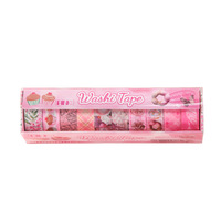 Ruban Washi Esthétique Rêveuse 10mm Ultra-Fin, Boîte de 10 Rouleaux, Boîte Cadeau en PVC Transparent pour Collectionneurs de Papeterie, Agendas et Créations Artisanales