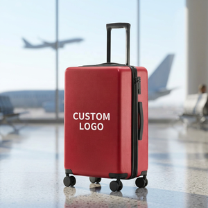 Valise à roulettes rouge foncé mat avec logo personnalisé, serrure à code TSA, tendance sur les réseaux sociaux, valise de 20 pouces pour cadeau - Product Image 1