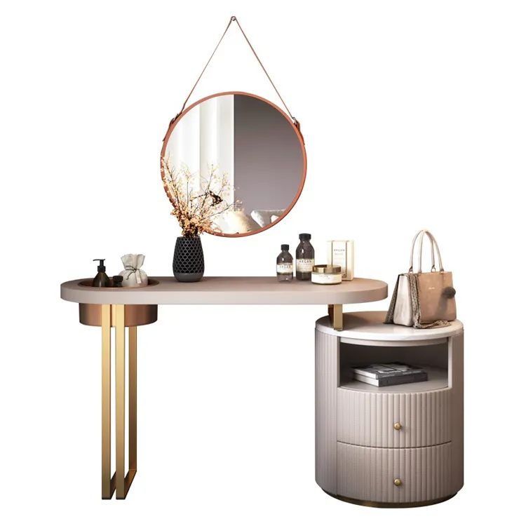 2020 새로운 디자인 현대 메이크업 드레싱 테이블 확장형 화장대 세트 거울과 의자 여자