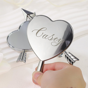 Customized Engraved Heart Shaped <b>Compact</b> <b>Mirror</b> Personalized Hand Pocket <b>Mirror</b> Bridesmaid Gift Wedding Party Favors Keepsake - Product Image 3