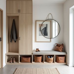 Vermonhouzz Armoires <span class=keywords><strong>d</strong></span>'<span class=keywords><strong>entrée</strong></span> sur mesure haut de gamme de style Japandi avec crochets muraux <span class=keywords><strong>et</strong></span> rangement pour <span class=keywords><strong>chaussures</strong></span> pour hôtel - Product Image 4