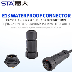 E13 Ren nối không thấm nước Nam Nữ 2 3 4 5 6 7 8 10 12 14 18 Pin 13/16-28uns vít lắp ráp hàng không cắm - Product Image 2