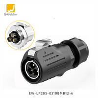 Connecteurs d'aviation circulaires E-Weichat LP20 Power 2/3/4 broches en plastique et métal, étanches IP67, mâle/femelle, 25A