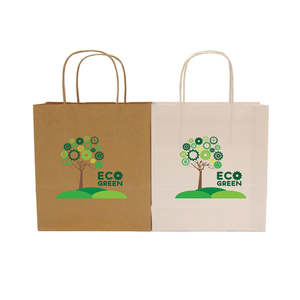 Borsa Ecologica Personalizzata con Logo Stampato, 100% Biodegradabile, Riutilizzabile, in Carta Kraft Marrone - Product Image 3