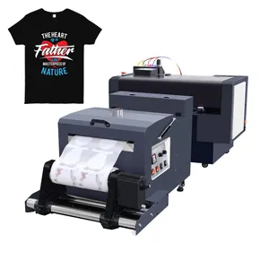 CMYK warna pencetakan DTF lapisan RIP A3 kepala ganda Dtf Printer XP600 untuk kemeja