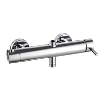 Robinet de douche mural en laiton chromé, mitigeur monocommande non thermostatique, corps en laiton, contrôle eau chaude et froide