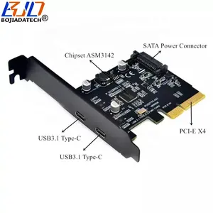 10Gbps 2 Ports USB 3.1 Type-C Connector to PCI Express PCI-E 3.0 4X PCIe X4 Expansion Converter Card