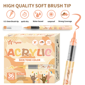 Pennarelli per la pittura acrilica con tono della pelle, Set di pennarelli per il tono della pelle con <span class=keywords><strong>punta</strong></span> a 36 colori, perfetti per il vetro di legno di carta - Product Image 5