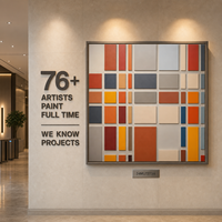 Mosaïque colorée et vibrante en PVC découpé en grille, art mural 3D multicouche, cadre argenté, pour couloir d'hôtel, hall d'entrée, mur d'accentuation, personnalisable en gros