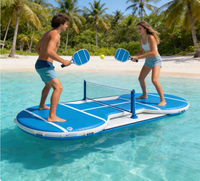Nouveau design, transat aquatique multifonctionnel pour piscine et plage, flotteur gonflable en PVC durable pour mini terrain de pickleball, idéal pour le plaisir estival