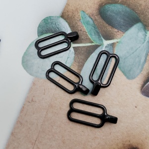 Factory Customizable Underwear Accessories <b>Nylon</b> Coated Metal Bra Buckle Rings Sliders <b>Hooks</b> Adjuster Support Bra Women's Model - Product Image 1