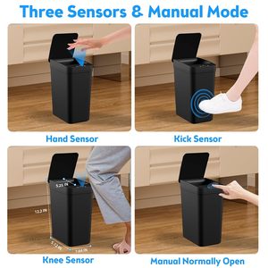 BX 2 Pack 2.2 Gallon Automatic Garbage Can <strong>Small</strong> Motion Sensor Smart Trash Can Slim Waterproof Garbage <strong>Bin</strong> for <strong>Bathroom</strong> - Product Image 2