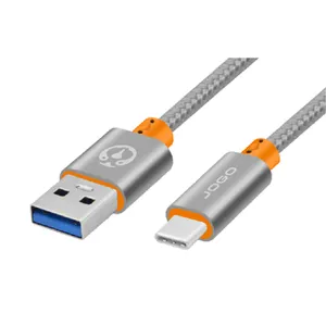 สายเคเบิล USB 3.1ถึง Type C สำหรับเครื่องชาร์จ Chromebook Pixel USB-C สายถักเปียอลูมิเนียมฟอยล์ทองแดงความยาวหลายสี