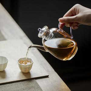 Tetera de Vidrio Estilo Dinastía Song, de Borosilicato de Alta Resistencia al Calor, con Tapa, para Preparar Té - Product Image 2