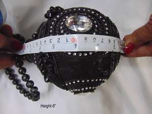 Bolso de noche elegante hecho a mano con piedra y metal negro - Product Image 6