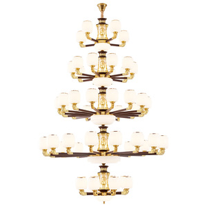 Lámpara de araña de estilo chino con múltiples cabezales, luz LED E27, forma redonda, iluminación para el hogar, fabricada en Zhongshan. - Product Image 1