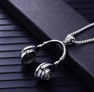 Colar Musical Retrô com Pingente de Fone de Ouvido, Colar Hip Hop para Casais, Colar Artístico Casual, Presente Personalizado para Homens e Mulheres (MOQ 1) - Product Image 1