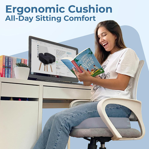 Bamboo Memory Foam Seat <strong>Cushion</strong> for <strong>Desk</strong> and Office <strong>Chairs</strong> Sciatica Coccyx Tailbone Pain Relief for Wheelchairs - Product Image 5