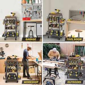 Custom Metal Power <b>Tool</b> Organizer Multi-Function <b>Garage</b> Storage Rack with Display Shelf Factory Direct - Product Image 5