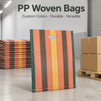 Sac fourre-tout rayé en PP tissé avec poignées découpées, réutilisable pour courses et magasins de détail, logo personnalisé, vente en gros