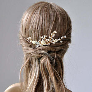 Blaue dekorative Blume Brauthaar-Seitenkamme+<span class=keywords><strong>U</strong></span>-förmige Blumenhaar-Stift+Zwirlperlenhaar-Stift-Teile Stück Kopfstücke - Product Image 6