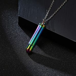 Özel LOGO paslanmaz çelik kremasyon takı kül ayna cilalı açık mermi Urn kolye moda insan yakıtlı kolye - Product Image 6