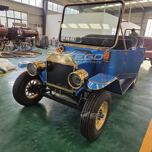 Auto Clásico Romántico de 5 Plazas, Nuevo Diseño Directo de Fábrica, Auto Convertible Azul, Estilo Retro Clásico, Auto Eléctrico Antiguo Vintage - Product Image 4