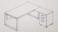 Offre Spéciale : Ensemble de Bureau Informatique Moderne en Bois, Forme en L, avec Pieds en Mélaminé Blanc Personnalisé Ilgaz, Durable, pour Usage Domestique et Commercial