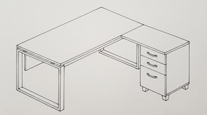 Escritorio de Oficina en Forma de L con Patas Metálicas Ilgaz Blanco, en Oferta, para Exportación al por Mayor, para Uso Comercial en Oficinas - Product Image 2