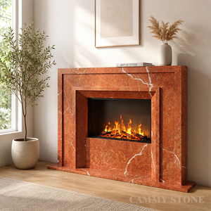 Cammy Stone Caminetto Moderno in Marmo Rosa <span class=keywords><strong>Naturale</strong></span> con <span class=keywords><strong>Bioetanolo</strong></span> per Interni Cucina Soggiorno Camera da Letto Decorazione Esterna - Product Image 1