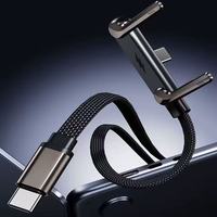 Cable de Carga Súper Rápida de 240W Tipo-C de Nailon Multifuncional con Soporte para Teléfono Móvil